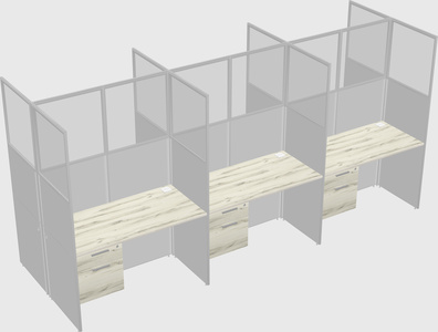 Shared rectangular cubicle