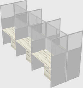 Shared rectangular cubicle