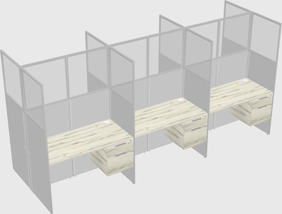 Shared rectangular cubicle