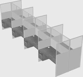 Shared rectangular cubicle
