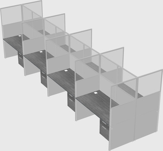 Shared rectangular cubicle