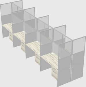 Shared rectangular cubicle
