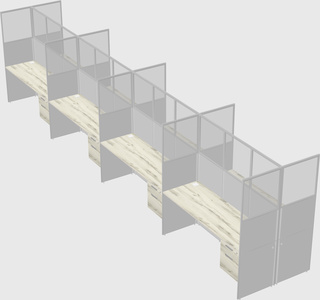 Shared rectangular cubicle