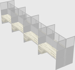 Shared rectangular cubicle