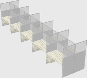 Shared rectangular cubicle