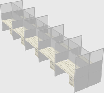 Shared rectangular cubicle