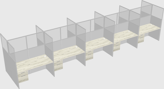 Shared rectangular cubicle