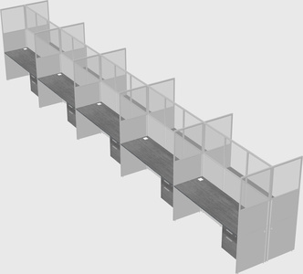 Shared rectangular cubicle