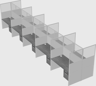 Shared rectangular cubicle