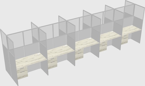 Shared rectangular cubicle