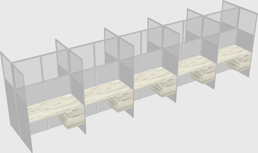 Shared rectangular cubicle