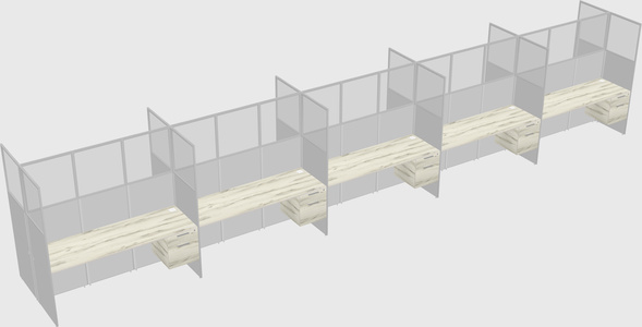 Shared rectangular cubicle