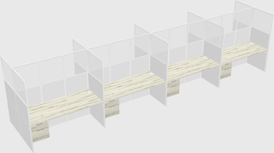 Shared rectangular cubicle