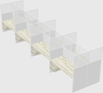 Shared rectangular cubicle