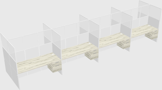 Shared rectangular cubicle