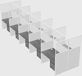 Shared rectangular cubicle