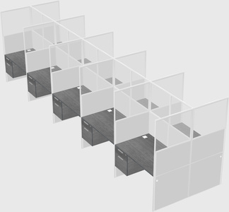 Shared rectangular cubicle