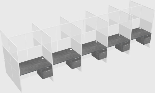 Shared rectangular cubicle