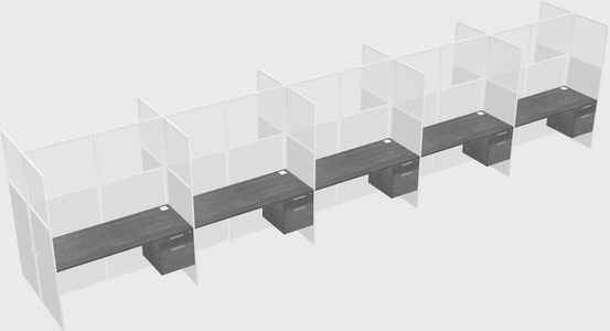 Shared rectangular cubicle