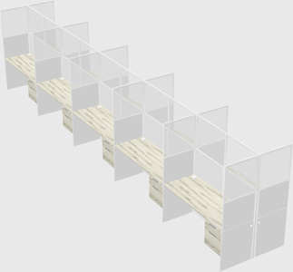 Shared rectangular cubicle
