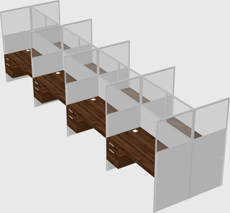 Shared rectangular cubicle