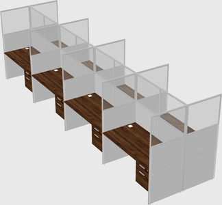 Shared rectangular cubicle