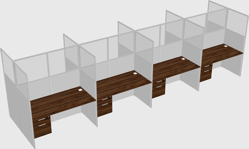 Shared rectangular cubicle