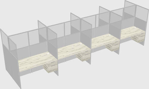 Shared rectangular cubicle