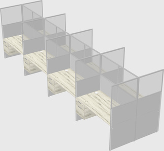 Shared rectangular cubicle