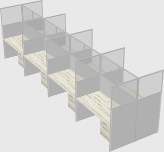 Shared rectangular cubicle