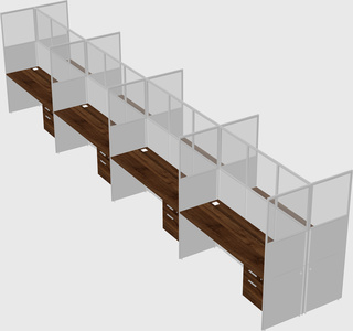 Shared rectangular cubicle