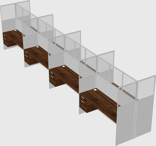 Shared rectangular cubicle