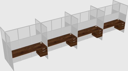 Shared rectangular cubicle