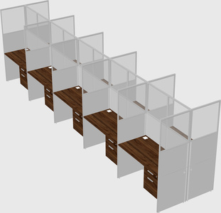 Shared rectangular cubicle