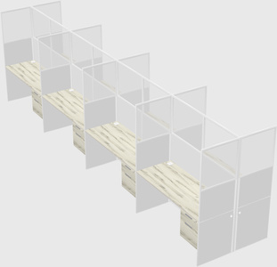 Shared rectangular cubicle
