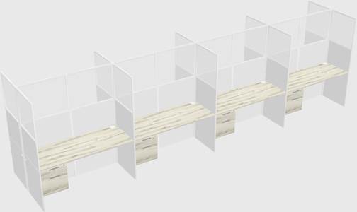 Shared rectangular cubicle