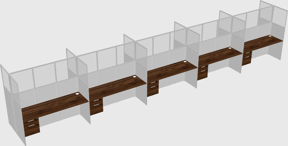 Shared rectangular cubicle