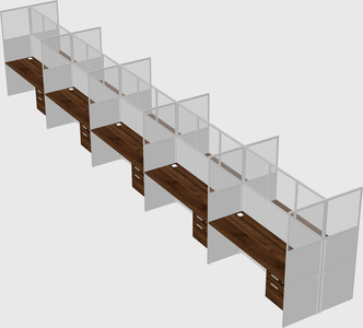 Shared rectangular cubicle