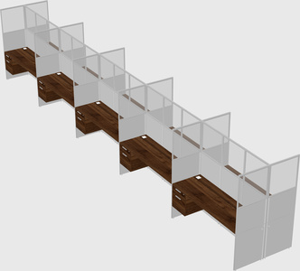 Shared rectangular cubicle