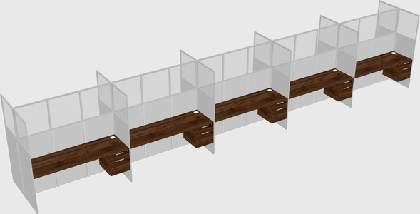Shared rectangular cubicle