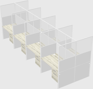 Shared rectangular cubicle