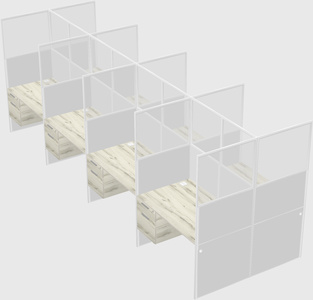 Shared rectangular cubicle