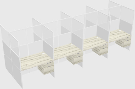 Shared rectangular cubicle