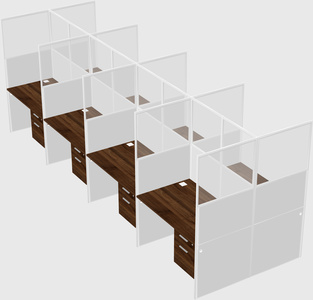 Shared rectangular cubicle