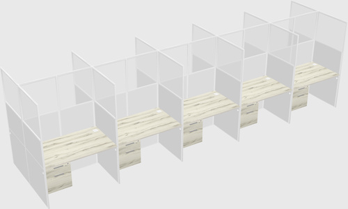 Shared rectangular cubicle