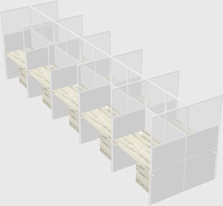 Shared rectangular cubicle