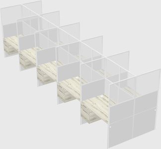 Shared rectangular cubicle