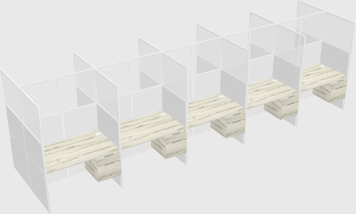 Shared rectangular cubicle