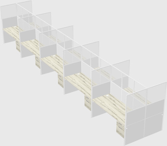 Shared rectangular cubicle