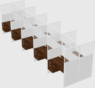 Shared rectangular cubicle
